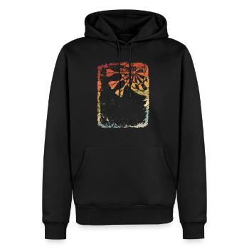 Dart Retro Dartpfeil Vintage Bullseye Dartspieler - Männer Premium Bio Hoodie - Schwarz - Vorne - Nico (187cm)