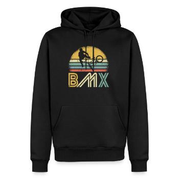 BMX Freestyle Kleidung Kinder, Erwachsene BMX Gesc - Männer Premium Bio Hoodie - Schwarz - Vorne - Nico (187cm)