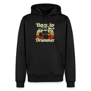 Born to be a Drummer Drums Musical Instrument - Men’s Premium Organic Hoodie - black - Front - Nico (187cm)