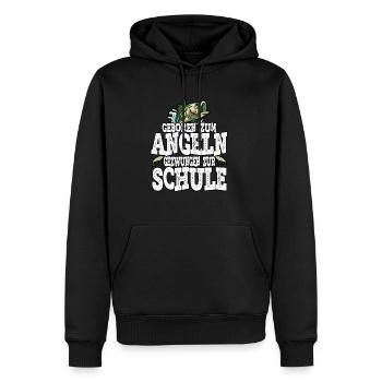 Angler Fisherman Fishing Rod Fishing Equipment Saying - Men’s Premium Organic Hoodie - black - Front - Nico (187cm)