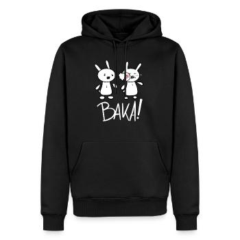 Lustiges Japan Baka Rabbit Ohrfeigen Anime und Man - Männer Premium Bio Hoodie - Schwarz - Vorne - Nico (187cm)