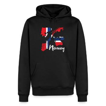 Norwegen Urlaub Norwegen Landkarte Angeln Norwegen - Männer Premium Bio Hoodie - Schwarz - Vorne - Nico (187cm)