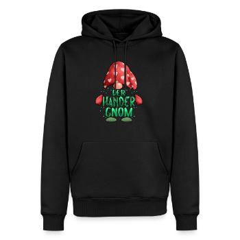 Wandern Wanderer Der Wander Gnom - Männer Premium Bio Hoodie - Schwarz - Vorne - Nico (187cm)