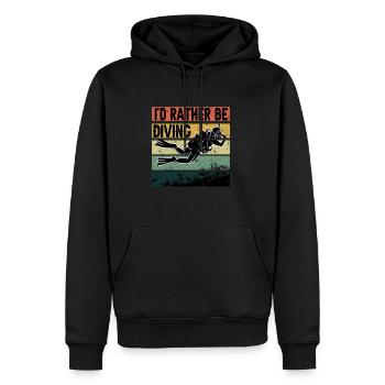 Vintage I'd Rather Be Diving Scuba Diving Divers - Männer Premium Bio Hoodie - Schwarz - Vorne - Nico (187cm)