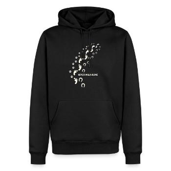 Funny Never Walk Alone Dog Lover Dogs Footprints - Männer Premium Bio Hoodie - Schwarz - Vorne - Nico (187cm)