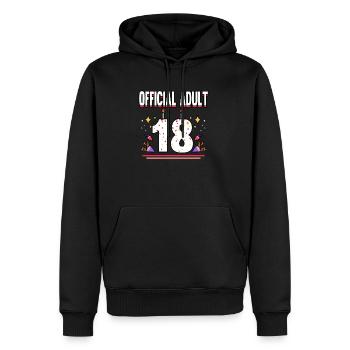 Funny Official Adult 18 Birthday Birth Month Party - Männer Premium Bio Hoodie - Schwarz - Vorne - Nico (187cm)