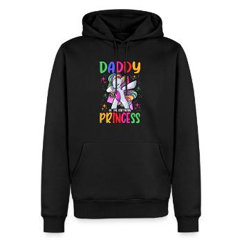 Unicorn Daddy Of The Birthday Princess Celebration - Männer Premium Bio Hoodie - Schwarz - Vorne - Nico (187cm)