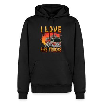 Firemen I Love Fire Trucks Firefighters Firetruck - Männer Premium Bio Hoodie - Schwarz - Vorne - Nico (187cm)