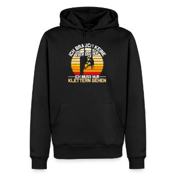 Kletter - Männer Premium Bio Hoodie - Schwarz - Vorne - Nico (187cm)