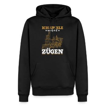 Züge Lok Zug - Männer Premium Bio Hoodie - Schwarz - Vorne - Nico (187cm)