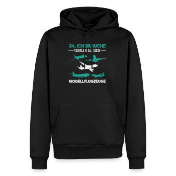 Modellbau Modellflugzeug - Männer Premium Bio Hoodie - Schwarz - Vorne - Nico (187cm)