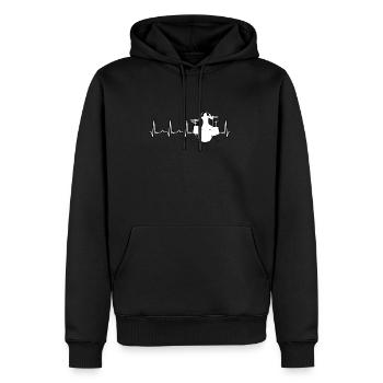 Drummer Heartbeat Pulse Drums Drumstick Groove - Männer Premium Bio Hoodie - Schwarz - Vorne - Nico (187cm)