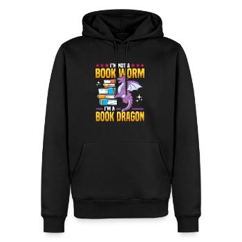 Drôle Je ne suis pas un ver de livre Je suis un livre Dragon Nerds - Sweat à capuche Premium bio Homme - noir - Devant - Nico (187cm)