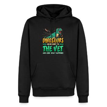 Funny Dinosaurs Never Went To The Vet Veterinarian - Männer Premium Bio Hoodie - Schwarz - Vorne - Nico (187cm)