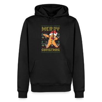 Merry Christmas Gingerbread Man Ugly Christmas - Männer Premium Bio Hoodie - Schwarz - Vorne - Nico (187cm)