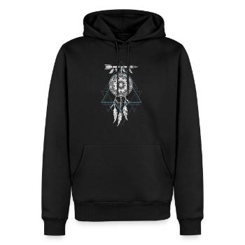 Traumfänger Dreamcatcher Traum Träumen - Männer Premium Bio Hoodie - Schwarz - Vorne - Nico (187cm)