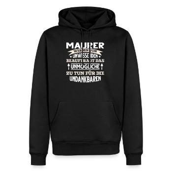 Maurer lustiger Spruch Handwerker Maurerkelle Zeme - Männer Premium Bio Hoodie - Schwarz - Vorne - Nico (187cm)