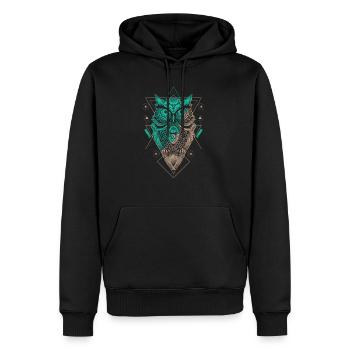 Eule Eulen Fan Lieblingstier Eule - Männer Premium Bio Hoodie - Schwarz - Vorne - Nico (187cm)