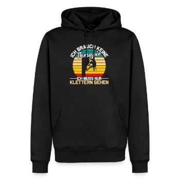 Therapie Klettern lustiger Spruch Kletterer Sportl - Männer Premium Bio Hoodie - Schwarz - Vorne - Nico (187cm)