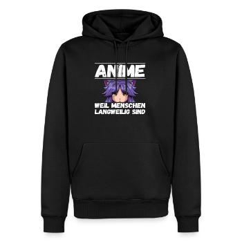 Anime weil Menschen Otaku Weeb Anime - Männer Premium Bio Hoodie - Schwarz - Vorne - Nico (187cm)