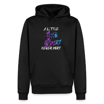 Dirt Bike - Dirt Never Hurt - Motocross Dirt Bike - Männer Premium Bio Hoodie - Schwarz - Vorne - Nico (187cm)