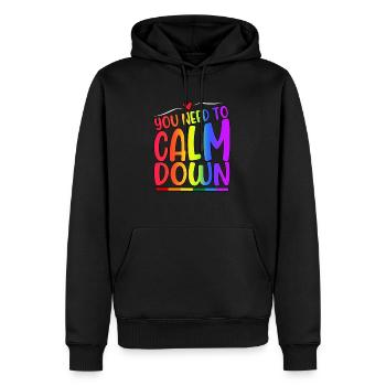 Vous devez calmer le mois de la fierté LGBT - Sweat à capuche Premium bio Homme - noir - Devant - Nico (187cm)