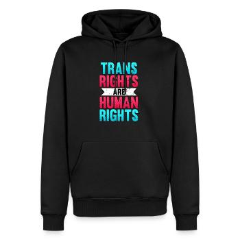 Trans Rights Are Human Rights LGBT Pride Month - Men’s Premium Organic Hoodie - black - Front - Nico (187cm)