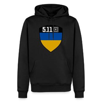 Ukraine 5.11 - Sweat à capuche Premium bio Homme - noir - Devant - Nico (187cm)