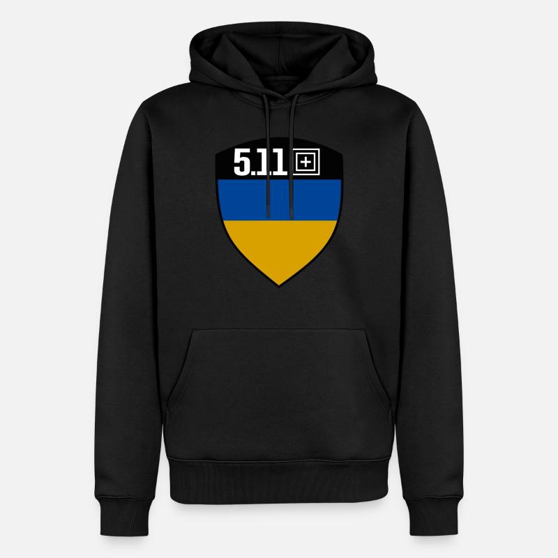 Ukraine 5,11 - Männer Premium Bio Hoodie - Schwarz