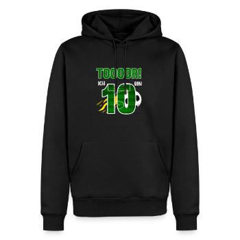 Tooor! Ich bin 10 Jahre Fußball Fußballer 10. - Männer Premium Bio Hoodie - Schwarz - Vorne - Nico (187cm)