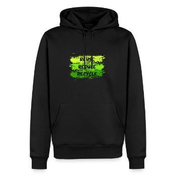 Reduce Reuse Recycle Earth Day Anniversary - Männer Premium Bio Hoodie - Schwarz - Vorne - Nico (187cm)