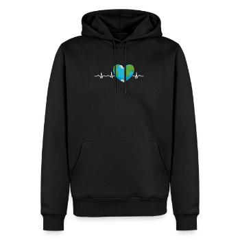 Earth Heartbeat Earth Day Anniversary Save Planet - Männer Premium Bio Hoodie - Schwarz - Vorne - Nico (187cm)