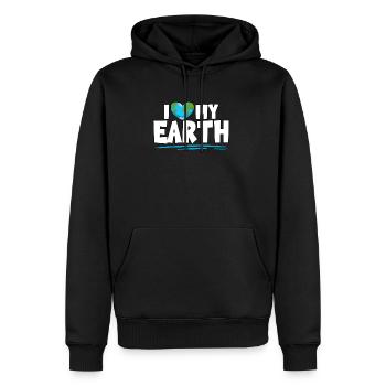 I Love My Earth Earth Day Protect Nature - Männer Premium Bio Hoodie - Schwarz - Vorne - Nico (187cm)