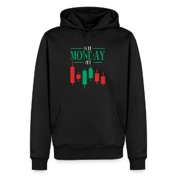 Est-ce lundi encore Blockchain Crypto Trading - Sweat à capuche Premium bio Homme - noir - Devant - Nico (187cm)