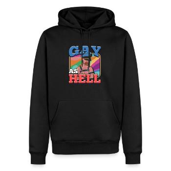 Gay As Hell Rainbow LGBT Pride - Sweat à capuche Premium bio Homme - noir - Devant - Nico (187cm)