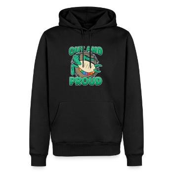 Out And Proud Rainbow Queer Turtle LGBT Pride - Men’s Premium Organic Hoodie - black - Front - Nico (187cm)