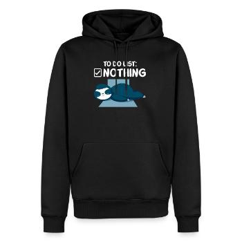 To do list nothing schlafendes Faultier - Männer Premium Bio Hoodie - Schwarz - Vorne - Nico (187cm)