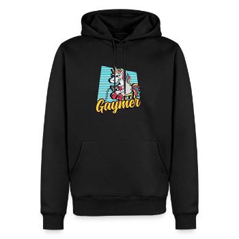 Gaymer Rainbow Gaming Égalité LGBT Pride - Sweat à capuche Premium bio Homme - noir - Devant - Nico (187cm)