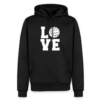 Entraîneur de ballon de volleyball d’amour Joueur - Sweat à capuche Premium bio Homme - noir - Devant - Nico (187cm)