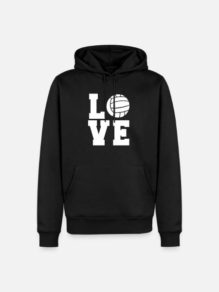 Amore Pallavolo Ball Coach Giocatore - Felpa con cappuccio ecologica premium da uomo - nero