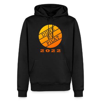 Dune du Pilat 2022, soleil, penché - Sweat à capuche Premium bio Homme - noir - Devant - Nico (187cm)