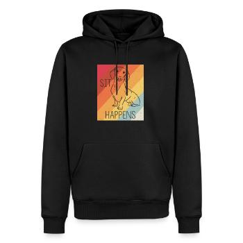 Dachshund Dackel Rauhaardackel Sit Happens Hundeli - Männer Premium Bio Hoodie - Schwarz - Vorne - Nico (187cm)