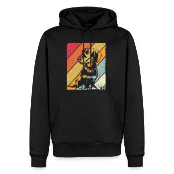 Dackel Dackelhund Hunde Silhouette Retro Vintage G - Männer Premium Bio Hoodie - Schwarz - Vorne - Nico (187cm)