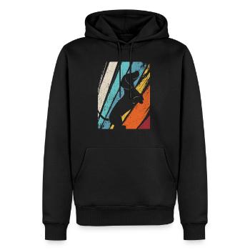 Dackel Dackelhund Hunde Silhouette Retro Vintage G - Männer Premium Bio Hoodie - Schwarz - Vorne - Nico (187cm)