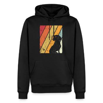 Dackel Dackelhund Hunde Silhouette Retro Vintage G - Männer Premium Bio Hoodie - Schwarz - Vorne - Nico (187cm)