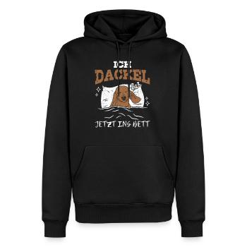 Dachshund Dackel - ICH DACKEL JETZT INS BETT Schla - Männer Premium Bio Hoodie - Schwarz - Vorne - Nico (187cm)