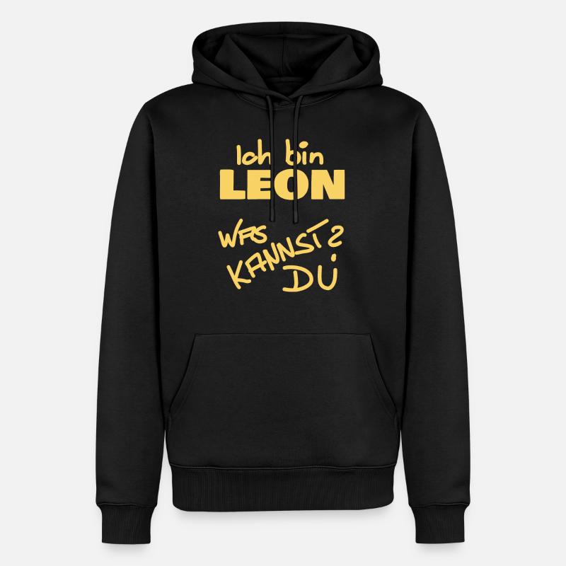 Leon - Männer Premium Bio Hoodie - Schwarz