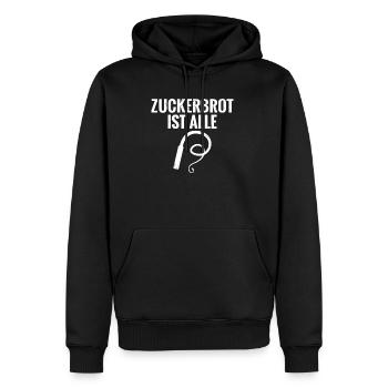 Zuckerbrot ist aus schwarzer Humor, die gute Zeit - Männer Premium Bio Hoodie - Schwarz - Vorne - Nico (187cm)