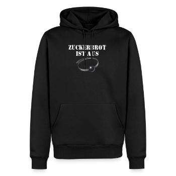Zuckerbrot ist aus schwarzer Humor, die gute Zeit - Männer Premium Bio Hoodie - Schwarz - Vorne - Nico (187cm)