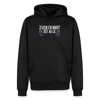 Zuckerbrot ist aus schwarzer Humor, die gute Zeit - Männer Premium Bio Hoodie - Schwarz - Vorne - Nico (187cm)